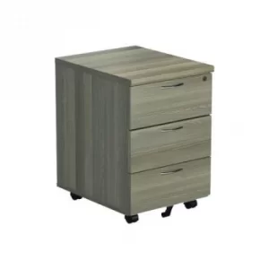 Image of Jemini Grey Oak 3 Drawer Mobile Pedestal Dimensions W404 x D500 x