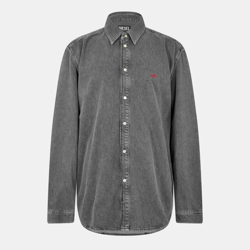 Image of Diesel Long Sleeve Denim Shirt - Black S