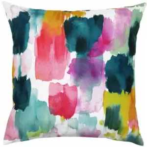 Image of Evans Lichfield Watercolours Outdoor Cushion Cover, Ochre, 43 x 43 Cm