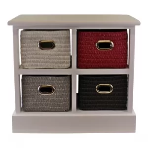 Image of Small Storage Unit With 4 Multicoloured Baskets