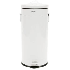 Image of Charles Bentley Retro 30L Pedal Bin - White