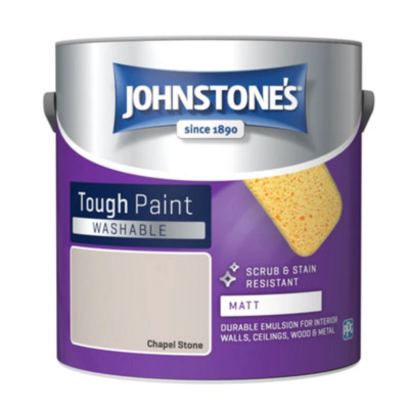 Image of Johnstone's Washable Matt Tough Paint Chapel Stone - 2.5L
