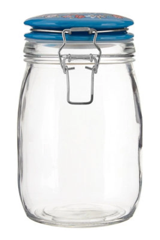Image of Interiors by Premier Pretty Things Glass Jar - 1000ml Blue