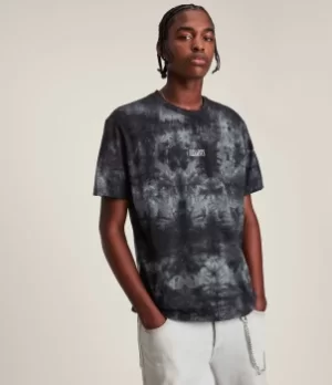Image of AllSaints Mens Clay Crew T-Shirt, Pier Grey, Size: S