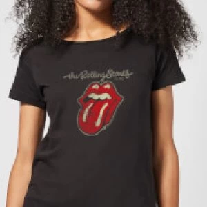 Image of Rolling Stones Plastered Tongue Womens T-Shirt - Black