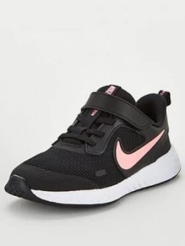 Image of Nike Revolution 5 Childrens Trainers - Black/Pink, Size 2
