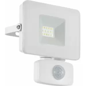 Image of Loops - IP44 Outdoor Flood Light & pir Sensor White Aluminium 10W Built in led