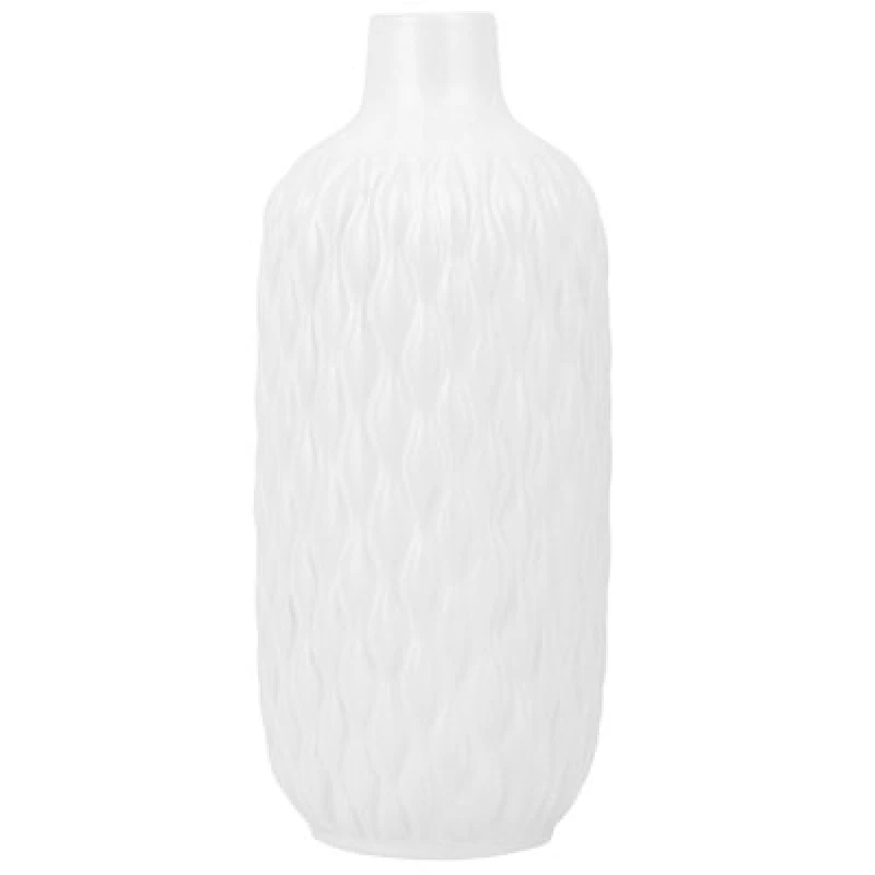 Image of Beliani Decorative Vase Emar Stoneware 31cm White