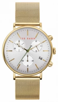 Image of Ted Baker Mens Mimosaa Gold Steel Mesh Bracelet Watch