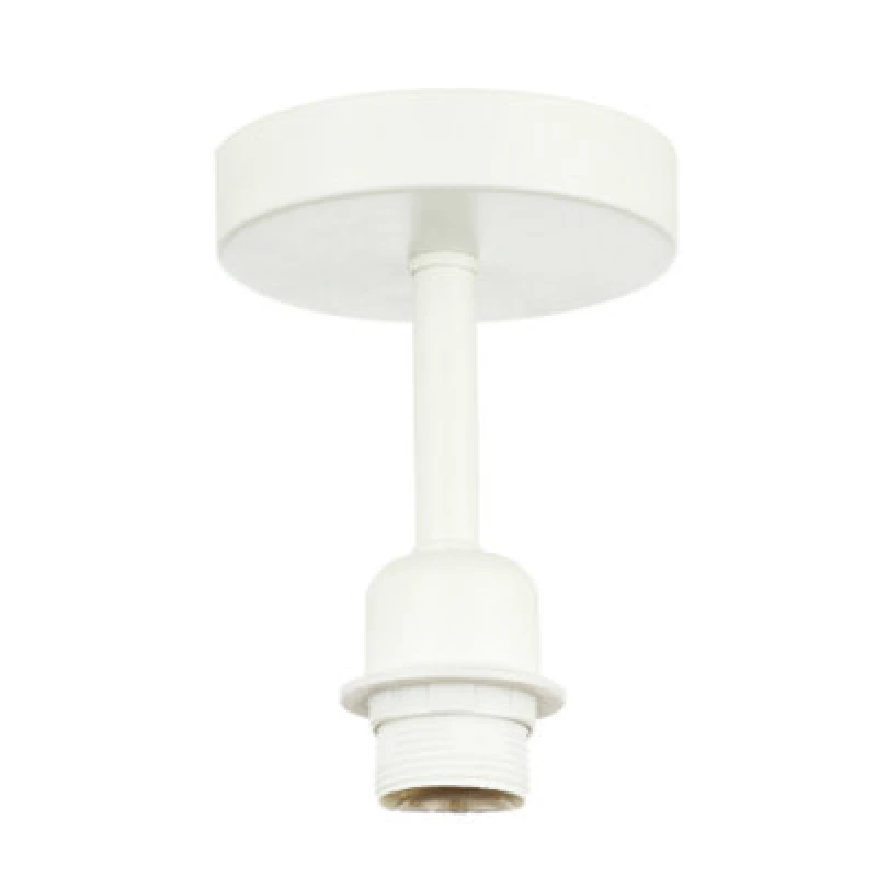 Image of Happy Homewares Traditional Matt White Ceiling Light Fitting For Industrial Style Light Bulbs