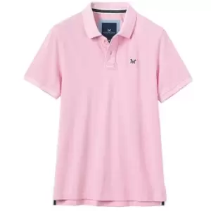 Image of Crew Clothing Mens Classic Pique Polo Shirt Classic Pink Large