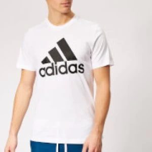 Image of adidas Mens Must Haves Badge of Sport Short Sleeve T-Shirt - White/Black - XXL - White