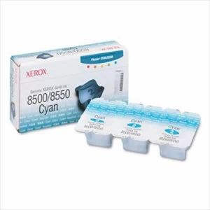 Image of Xerox 108R00669 Cyan Colourstix Pack of 3 Sticks