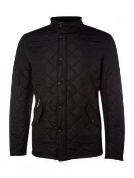 Image of Mens Barbour Powell polar quilt chelsea jacket Black