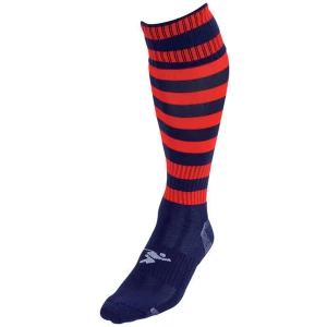 Image of Precision Hooped Pro Football Socks Navy/Red - UK Size J12-2