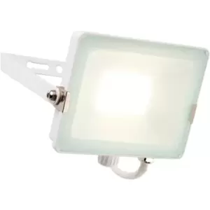 Image of Outdoor IP65 Waterproof Floodlight - 30W Cool White LED - Matt White Aluminium