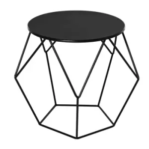 Image of Homcom Geometric Steel Side Table Minimalist Black