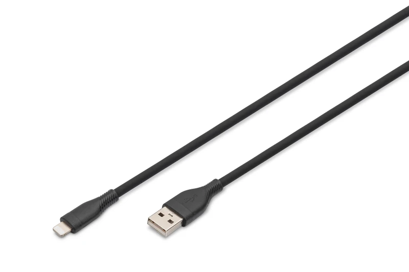 Image of Digitus Lightning silicone connection cable. USB-A - Lightning 0.5m. b