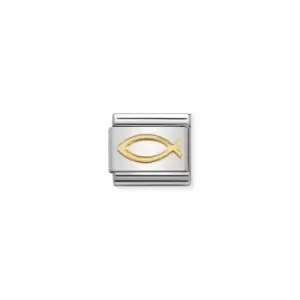 Image of Nomination Composable Classic Religious 18K Gold Ichthys Link 030105/08