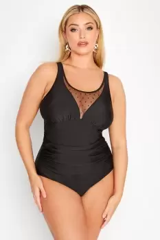 Image of Spot Mesh Panel Swimsuit