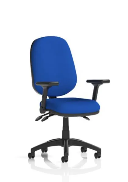 Image of Eclipse Eclipse Plus III Lever Task Operator Chair Bespoke Colour Stevia Blue With Height Adjustable And Folding Arms KCUP1761