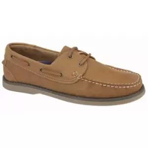 Image of Rdek Mens Crazyhorse Leather Boat Shoes (6 UK) (Chestnut Brown)