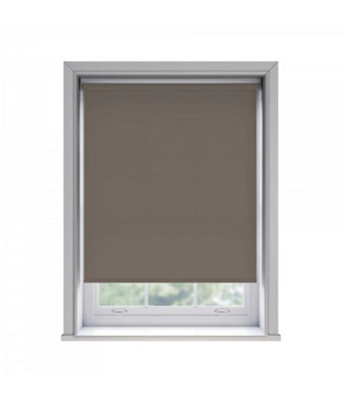 Image of 50Cm No Drill Self Adhesive Chocolate Thermal Blackout Roller Blind (170Cm Drop)