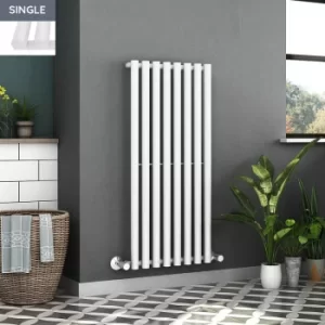 Image of Voss 1200 x 545mm White Single Round Tube Vertical Bathroom Toilet Home Radiator