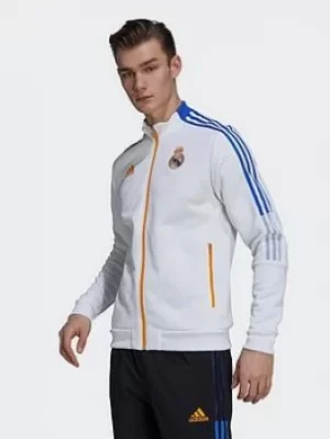 Image of adidas Real Madrid Tiro Anthem Jacket, White Size M Men