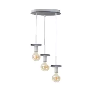 Image of Saturn Cluster Pendant Ceiling Light Grey, 30cm, 3x E27