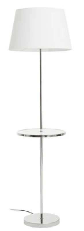 Image of Orsina Chrome Finish Tapered Table Lamp, Easy-To-Use Switch Besides Lamp, Space-Saver Lounge Room Lamp