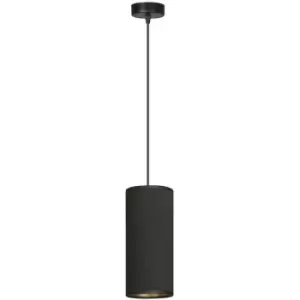 Image of Emibig Bente Black Slim Pendant Ceiling Light with Black Fabric Shades, 1x E14