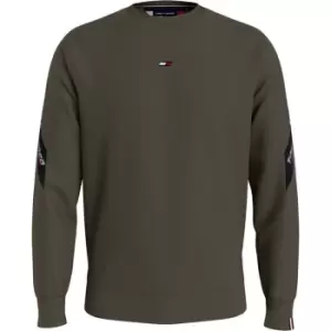 Image of Tommy Sport Tape Crew Sweater - Green