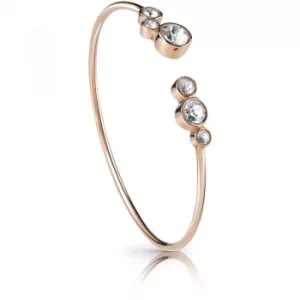 Image of GUESS rose gold plated flexi-bangle with Swarovski crystals.