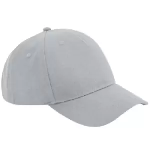 Image of Beechfield 5 Panel Organic Baseball Cap (One Size) (Light Grey)