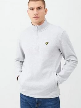 Image of Lyle & Scott Quarter Zip Pique Sweatshirt - Grey
