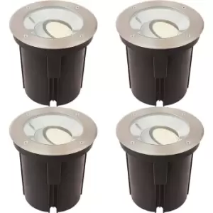 Image of 4 PACK Stainless Steel IP67 Ground Light - 16.5W Warm White Tilting Head LED