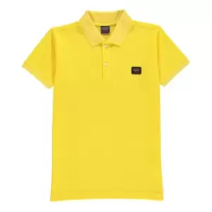 Image of Paul And Shark Cotton Polo Top - Yellow