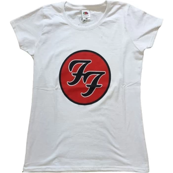 Image of Foo Fighters - FF Logo Womens Small T-Shirt - White