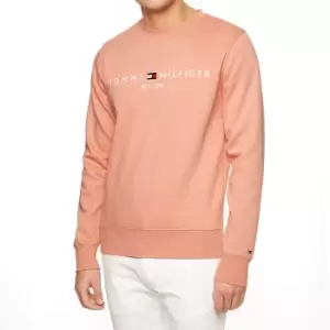 Image of Tommy Hilfiger Mens Tommy Logo Sweatshirt - Light Pink - M