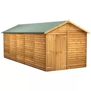 Image of Power Sheds 20 x 8ft Double Door Apex Overlap Dip Treated Windowless Shed
