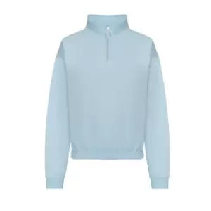 Image of Awdis Womens/Ladies Cropped Sweatshirt (S) (Sky Blue)