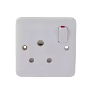 Image of Schneider LWM 1G 15A Round Pin Switched Socket White - GGBL3090