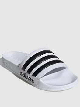 Image of adidas Adilette Shower - White/Black, Size 6, Men