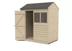 Image of Forest Garden 6 x 4ft Reverse Apex Overlap Pressure Treated Shed with Assembly