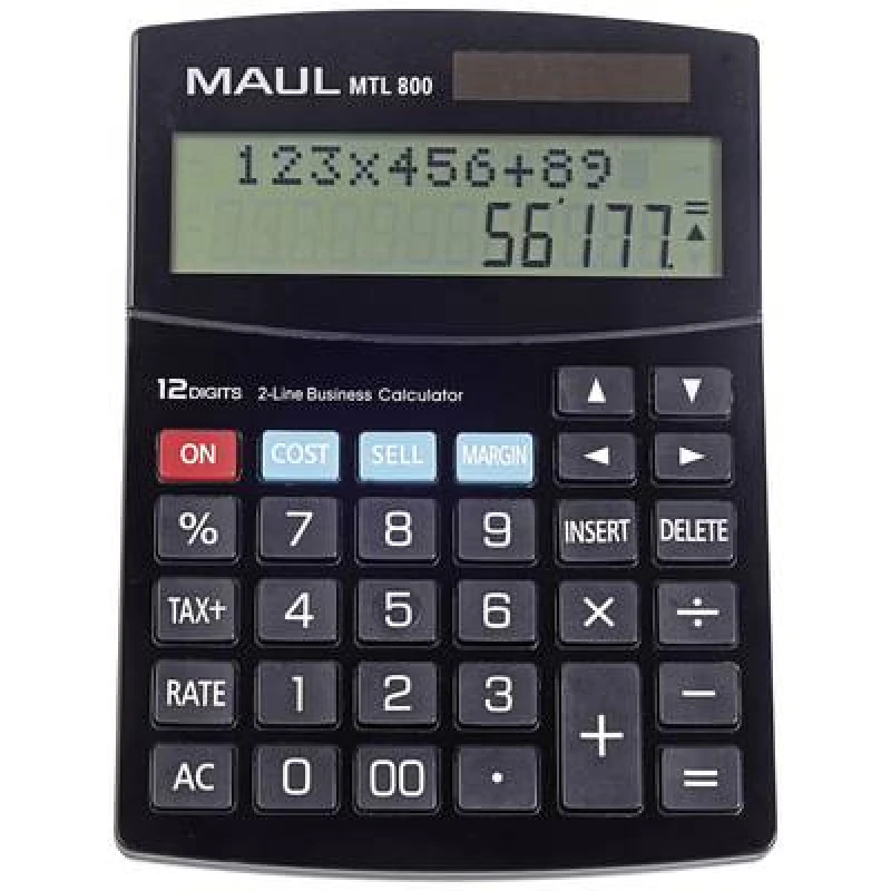 Image of Maul Maul MTL 800 Desk calculator Black Display (digits): 12 battery-powered, solar-powered 7269290