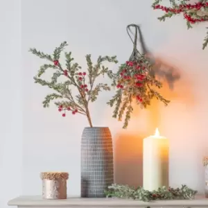 Image of Crossland Grove Frosted Mini Leaf Swag Red Berries Small 350mm