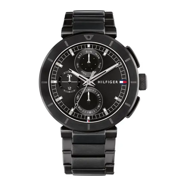 Image of Tommy Hilfiger 1792119 Lorenzo Black IP Bracelet Watch - W95332