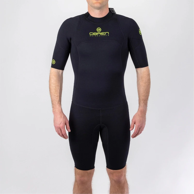 Image of Obrien Mens O'Brien Sport 2mm Back Zip Tight Fit Shorty Wetsuit Black male X Small