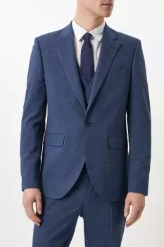 Image of Mens Slim Fit Blue Semi Plain Suit Jacket